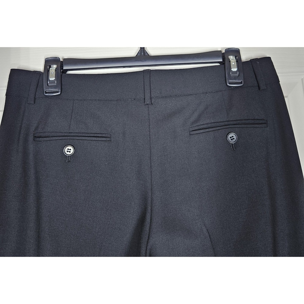 THEORY Black Emery Stretch Wool Wide Leg Flare Dress Work Trousers Pants Size 6 - Picture 4 of 12